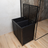 Dwukomorowy kosz na pranie BAMBOO BLACK 60x40x60cm